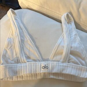 ALO Yoga Cream Rib Triangle Bralette
